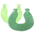 U-shaped PVC Hot Compress Shoulder And Neck Explosion-proof Water Injection Hot Water Bag(Green + Green Crystal)