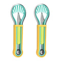 2 PCS 3 In 1 Fruit Digger Fruit Platter Carving Knife(Yellow Blue Green)