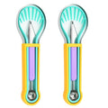 2 PCS 3 In 1 Fruit Digger Fruit Platter Carving Knife(Yellow Blue Purple)