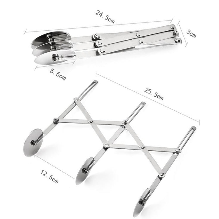 Stainless Steel Retractable Multipurpose Pizza Knife, Style: 3 Wheeles