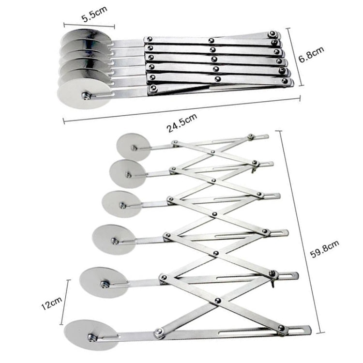 Stainless Steel Retractable Multipurpose Pizza Knife, Style: 6 Wheels