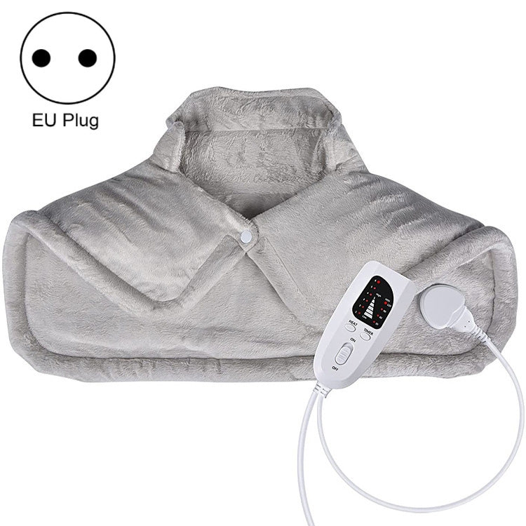 Electric Heated Thermal Shawl On The Back And The Neck EU Plug(Creamy-white)