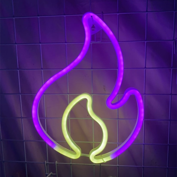 NHD-HY-01 USB Neon LED Flame Shape Party Decorative Lights(Pink+Warm White)