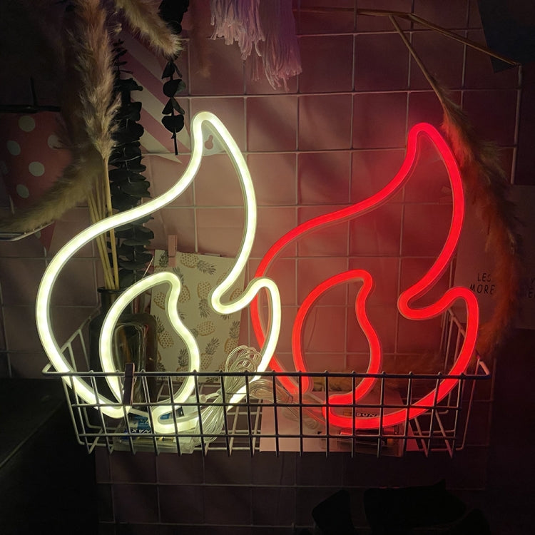 NHD-HY-01 USB Neon LED Flame Shape Party Decorative Lights(Pink+Warm White)