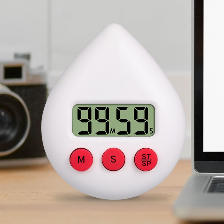 Water Drop Electronic Timer Student Learning Reminder(White)