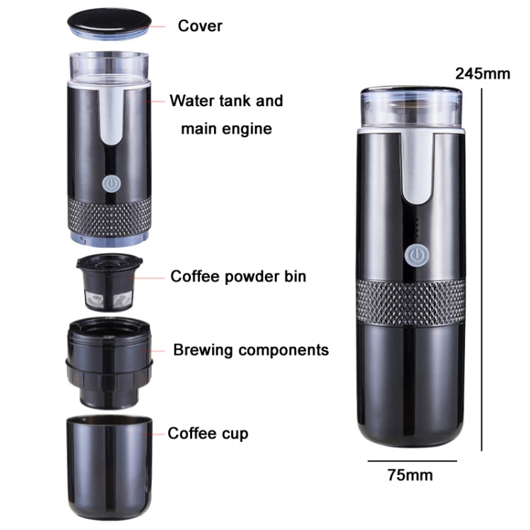 Fully Automatic Portable Wireless Coffee Machine(Black)