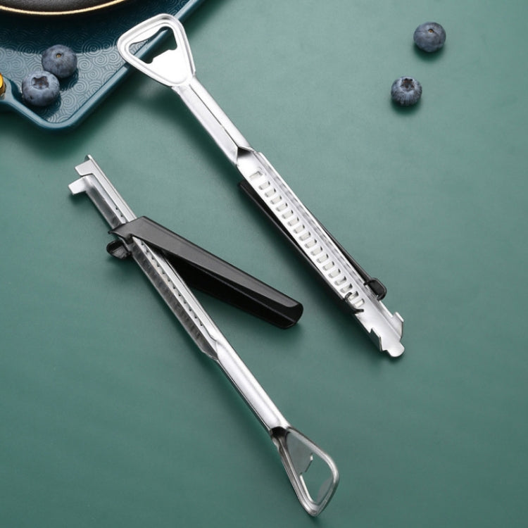 2 PCS 2 in 1 Retractable Can Opener Beer Bottle Opener(Stainless Steel)
