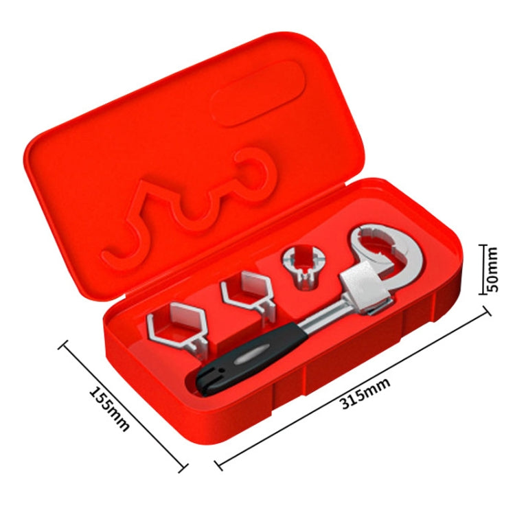 Multipurpose Bathroom Sink Circular Arc Toothed Wrench(Silver Black)