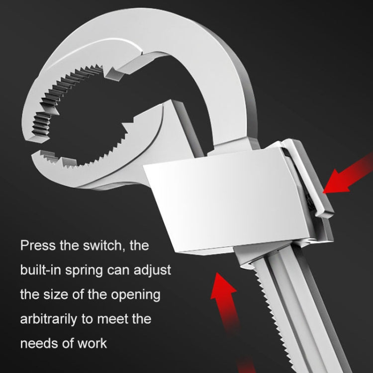 Multipurpose Bathroom Sink Circular Arc Toothed Wrench(Silver Black)