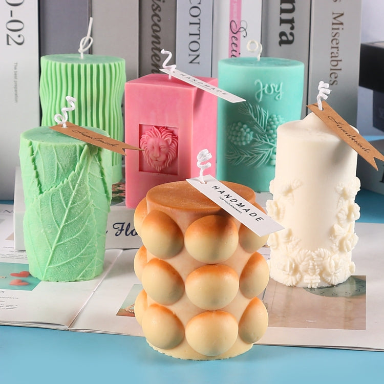 2805 Pine Cone  Cylindrical Scented Candle Silicone Mold Plaster Drop Glue Mold