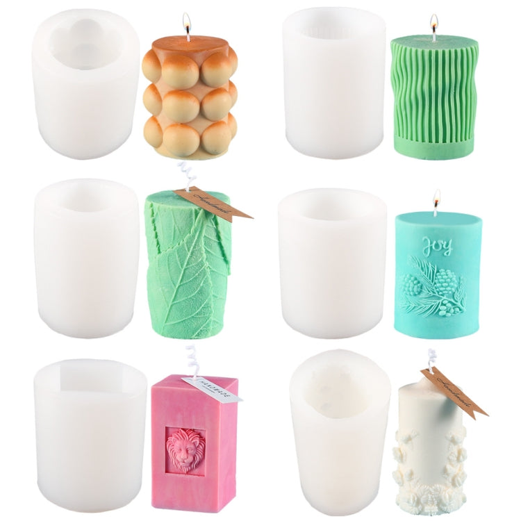 2807 Small Rose Pattern Cylindrical Scented Candle Silicone Mold Plaster Drop Glue Mold
