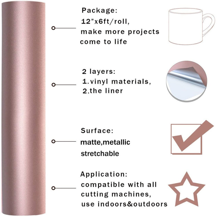 Matte Metal Self Adhesive Vinyl Lettering Sticker Cup Sticker Car Sticker, Size: 30x100cm(Gold)