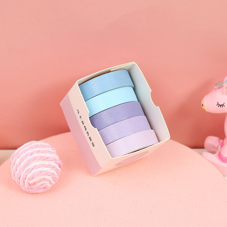 5 Boxes Student Printed Hand Account Tape Set(Macaron Solid Color 1)