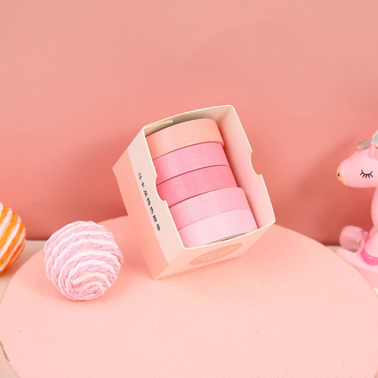 5 Boxes Student Printed Hand Account Tape Set(Macaron Solid Color 3)