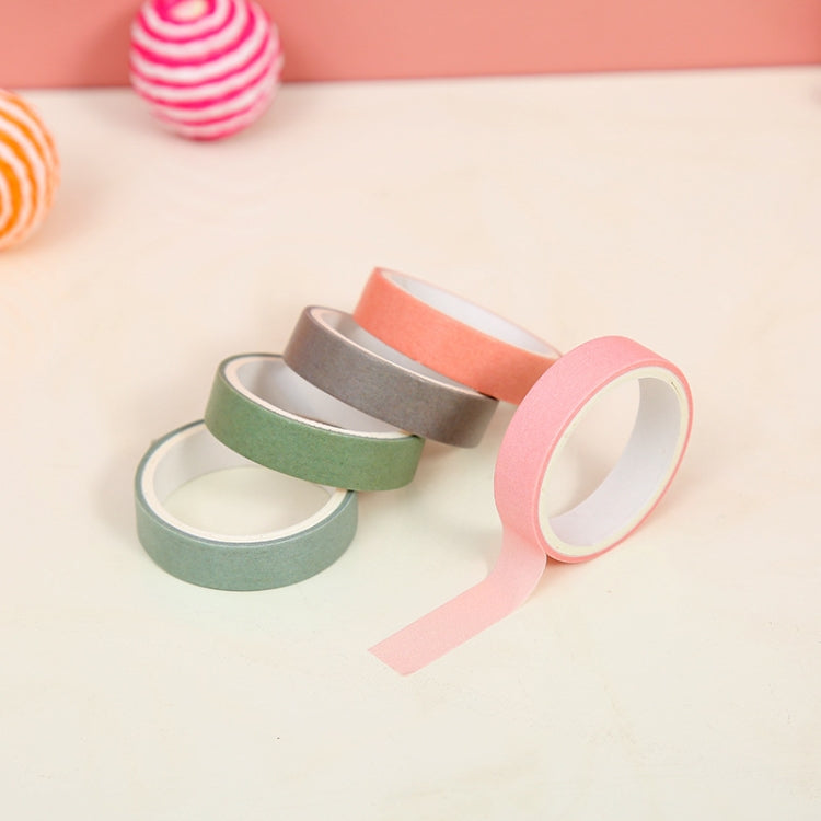5 Boxes Student Printed Hand Account Tape Set(Macaron Solid Color 3)