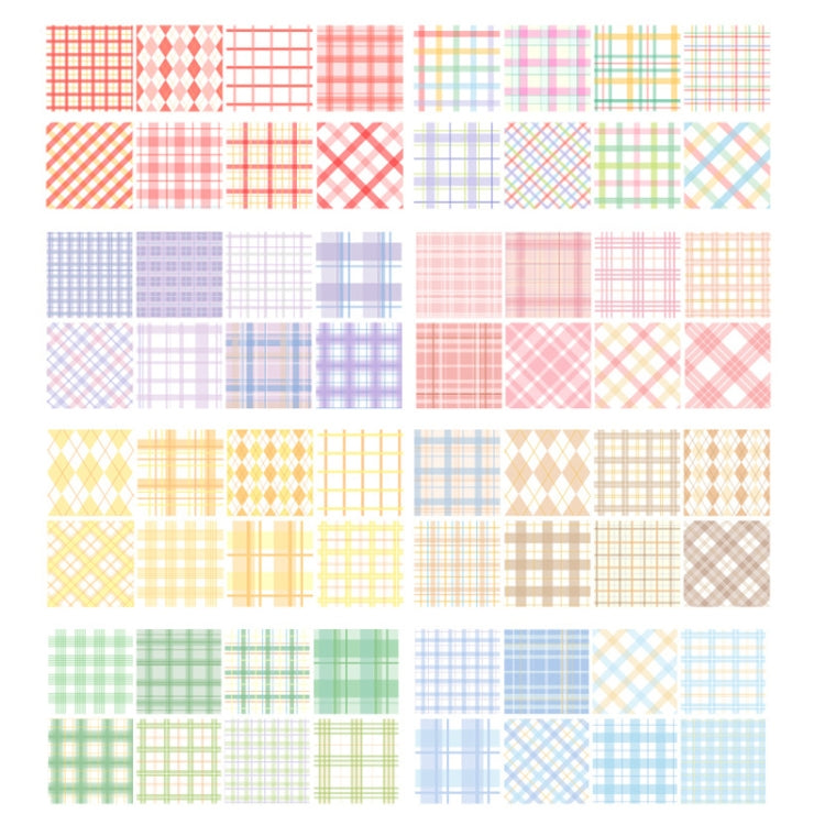 60 Rolls 1.5cm x 2m Small Fresh Lattice Salt Series Hand Account Tape Set