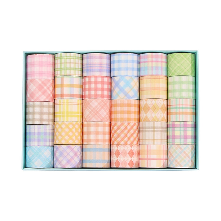30 Rolls 3cm x 2m Small Fresh Lattice Salt Series Hand Account Tape Set