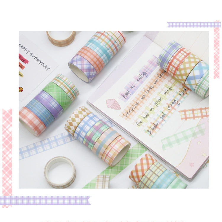 30 Rolls 3cm x 2m Small Fresh Lattice Salt Series Hand Account Tape Set