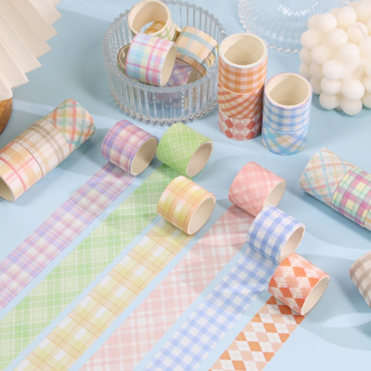 30 Rolls 3cm x 2m Small Fresh Lattice Salt Series Hand Account Tape Set