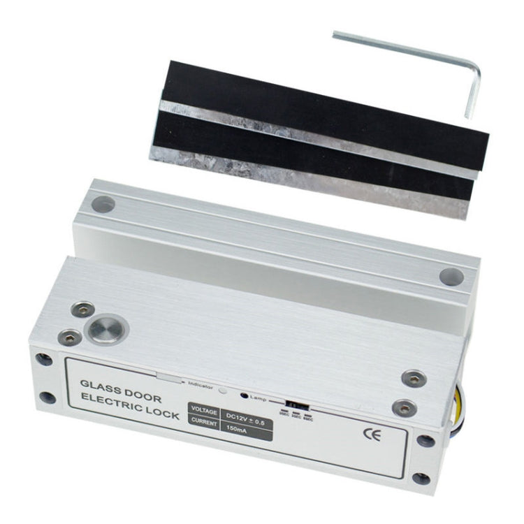 Top And Bottom Frameless Glass Door Aluminum Alloy Electric Mortise Lock(Left)
