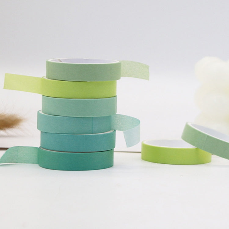 5 Sets 6pcs x 2m Student Hand Account Tape Rainbow Washi Tape(Gradient Blue)