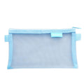Hechooses D033 Transparent Mesh Exam Portable Pen Bag, Style: Square (Blue)