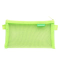 Hechooses D033 Transparent Mesh Exam Portable Pen Bag, Style: Square (Green)