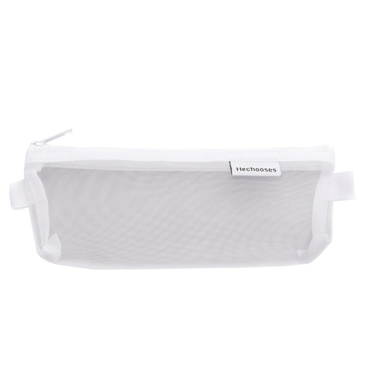 Hechooses D033 Transparent Mesh Exam Portable Pen Bag, Style: Triangle (White)