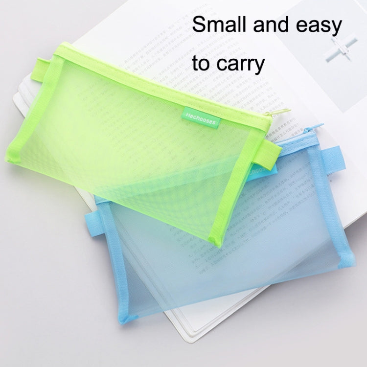 Hechooses D033 Transparent Mesh Exam Portable Pen Bag, Style: Triangle (White)