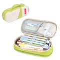 Deer Forest BL-A003 Macaron Large-capacity Double-layer Canvas Pencil Case Stationery Box(Fruit Green)