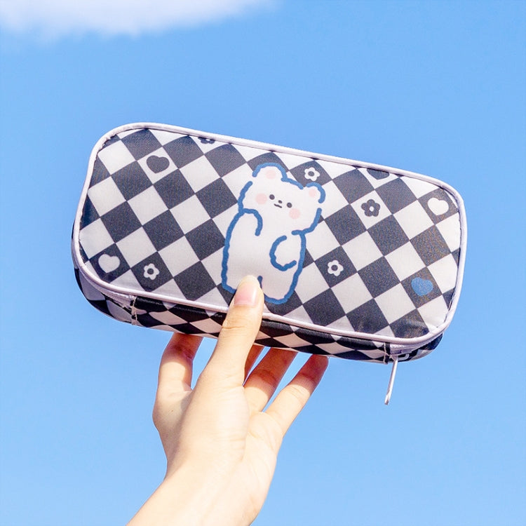A22 Large-Capacity Cute Cartoon Pattern Pen Bag Stationery Storage Bag(Black)