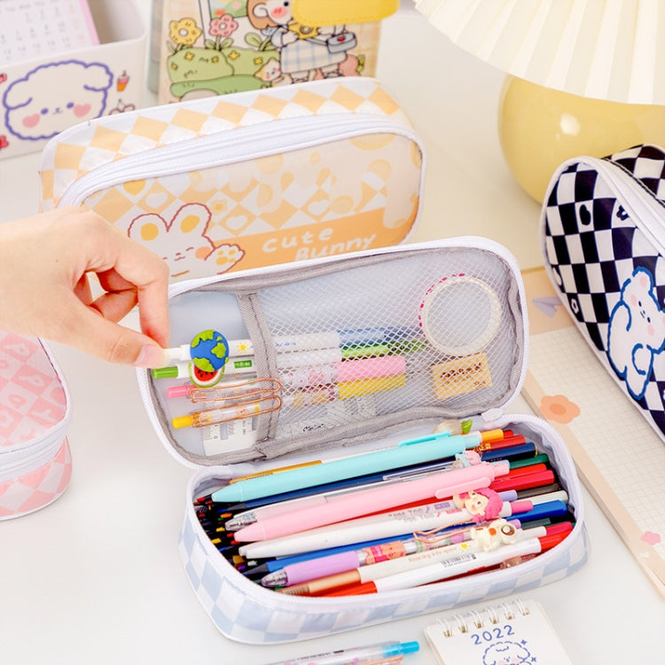 A22 Large-Capacity Cute Cartoon Pattern Pen Bag Stationery Storage Bag(Black)