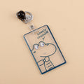 2 PCS Transparent Acrylic Push Pull Card Sleeve Bell Keychain Ring ID Card Sleeve(Crocodile)