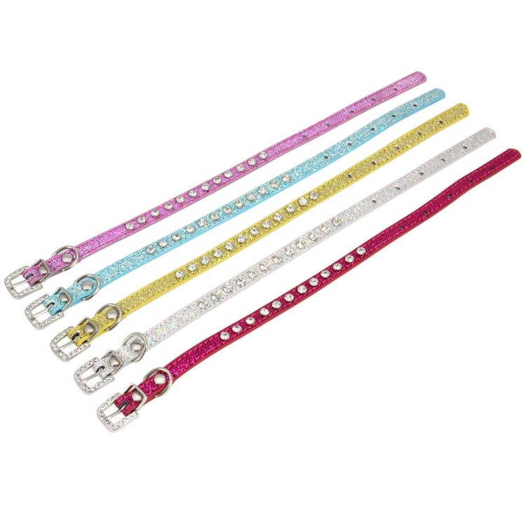 1.0 x 35cm Glitter Diamond Cat Neck Collar Decorative Supplies, Color: Diamond Rose Red