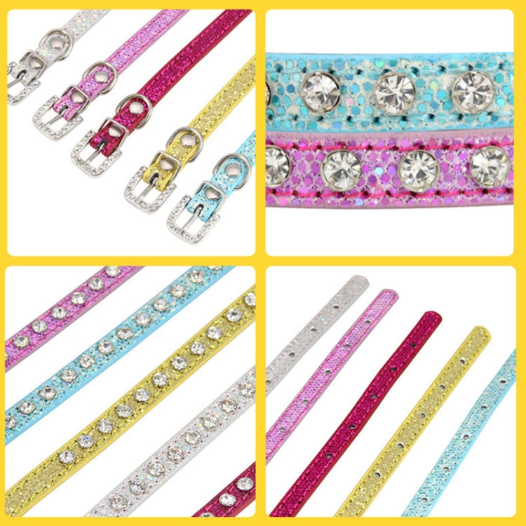 1.0 x 25cm Glitter Diamond Cat Neck Collar Decorative Supplies, Color: No Diamond Golden