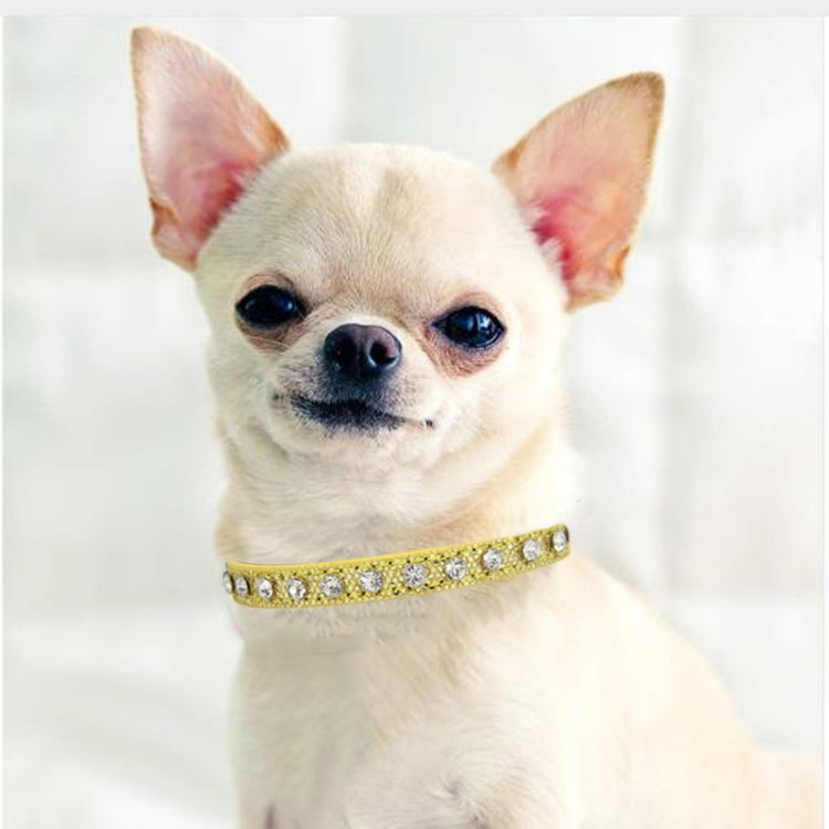 1.0 x 30cm Glitter Diamond Cat Neck Collar Decorative Supplies, Color: No Diamond Golden
