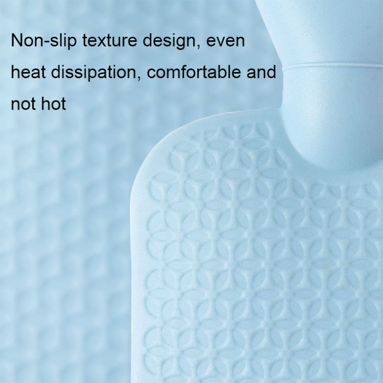 006 1000ml Thickened Explosion-proof Heart Embossed Water Injection Hot Water Bag(C Model Blue)