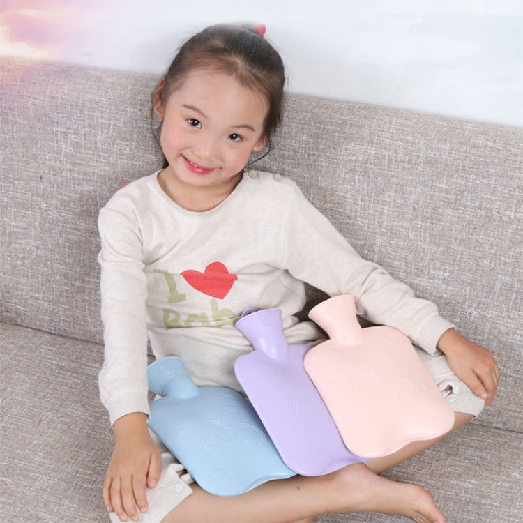 006 1000ml Thickened Explosion-proof Heart Embossed Water Injection Hot Water Bag(C Model Pink)