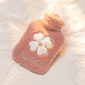 Cartoon Plush Portable Water Jection Mini Hot Water Bag, Color: 500ML Pink