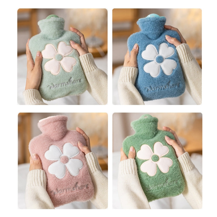 Cartoon Plush Portable Water Jection Mini Hot Water Bag, Color: 500ML Green