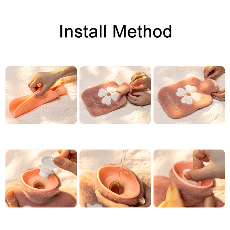 Cartoon Plush Portable Water Jection Mini Hot Water Bag, Color: 500ML Green