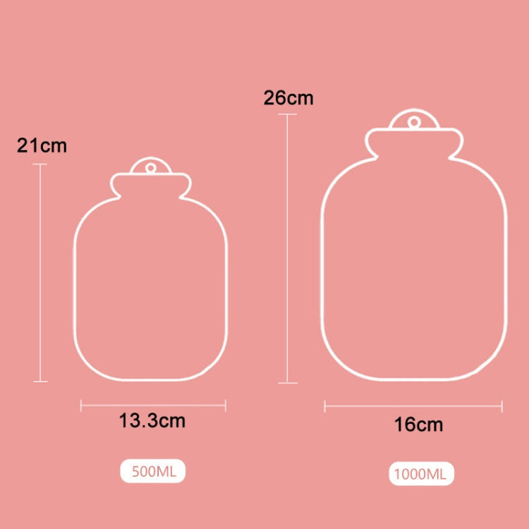 Cartoon Plush Portable Water Jection Mini Hot Water Bag, Color: 500ML Mint Green