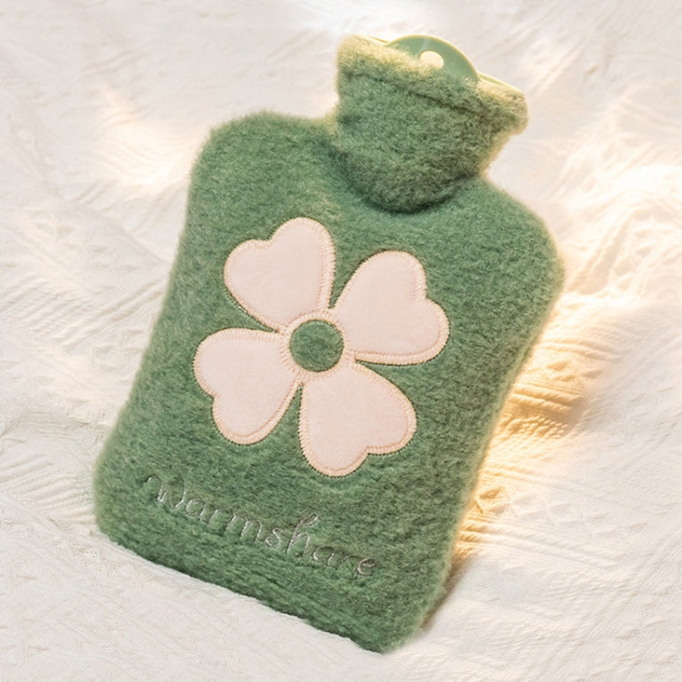 Cartoon Plush Portable Water Jection Mini Hot Water Bag, Color: 1000ML Green