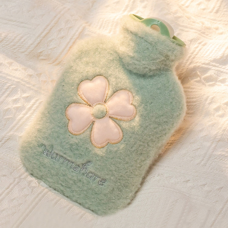Cartoon Plush Portable Water Jection Mini Hot Water Bag, Color: 1000ML Mint Green