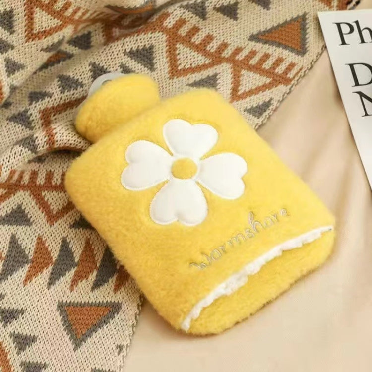 Cartoon Plush Portable Water Jection Mini Hot Water Bag, Color: 1000ML Insert Yellow