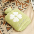 Cartoon Plush Portable Water Jection Mini Hot Water Bag, Color: 1000ML Insert Green