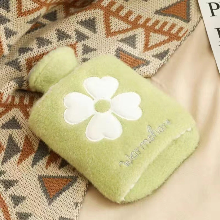 Cartoon Plush Portable Water Jection Mini Hot Water Bag, Color: 1000ML Insert Green