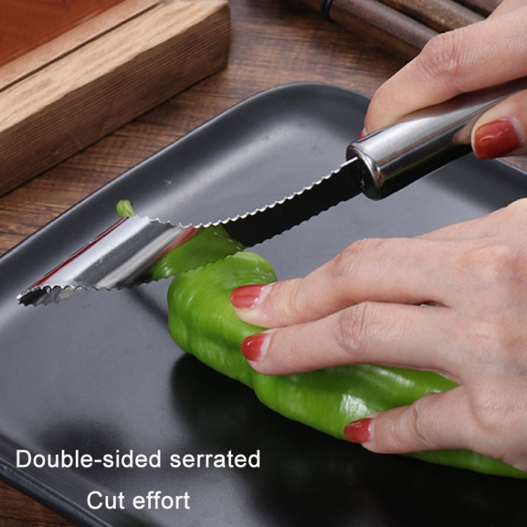 10 PCS Stainless Steel Pepper Seed Decator Fruit Kernel Knife Diplonema Handle