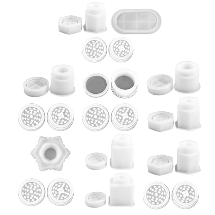 DIY Crystal Epoxy Silicone Mold Combination Set, Shape: Hexagonal Prism Bottle+Grinding Device