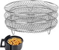 Air Fryer Accessories 8-inch Three Layer Round Grill Steam Rack